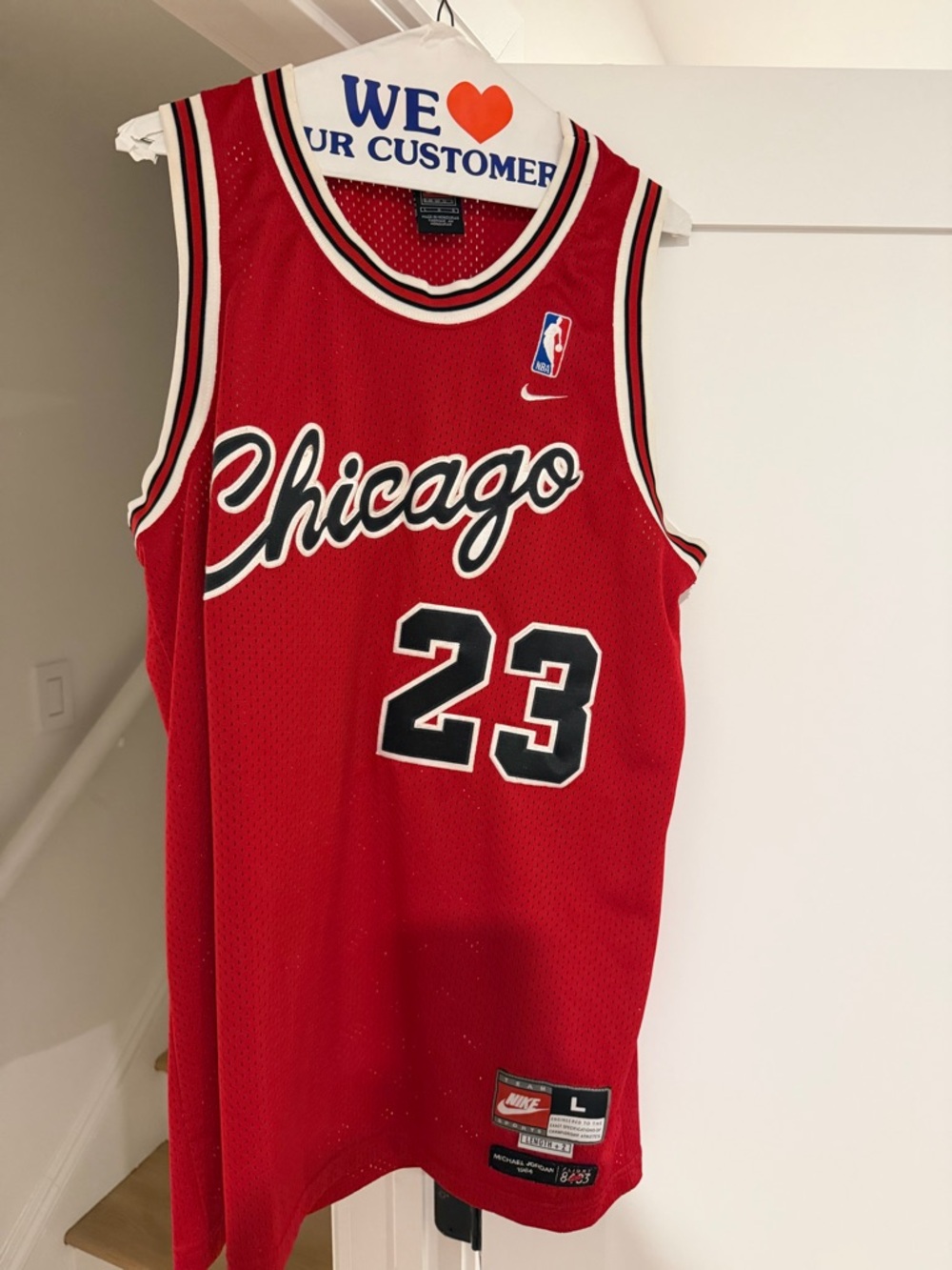 Nike Red Chicago #23 Basketball Jersey with Black & White Trim